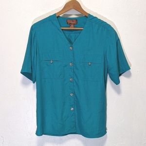 Vintage Loose Fit Teal Shirt - M